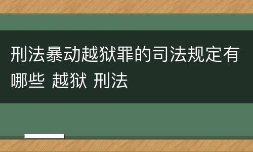 刑法暴动越狱罪的司法规定有哪些 越狱 刑法