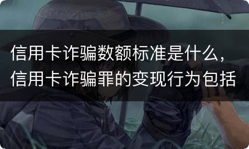 信用卡诈骗数额标准是什么，信用卡诈骗罪的变现行为包括哪些呢