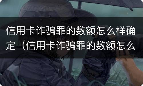 信用卡诈骗罪的数额怎么样确定（信用卡诈骗罪的数额怎么样确定呢）