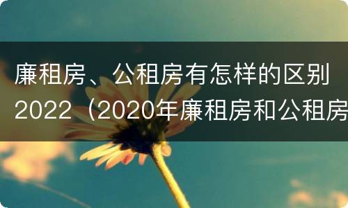 廉租房、公租房有怎样的区别2022（2020年廉租房和公租房的区别）