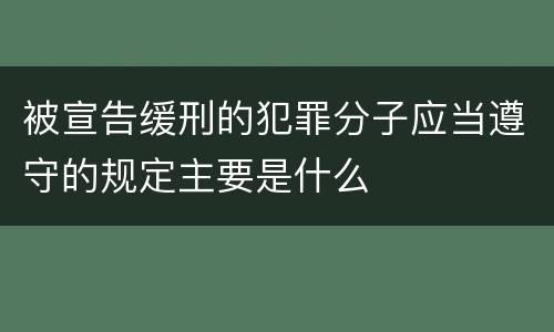 被宣告缓刑的犯罪分子应当遵守的规定主要是什么