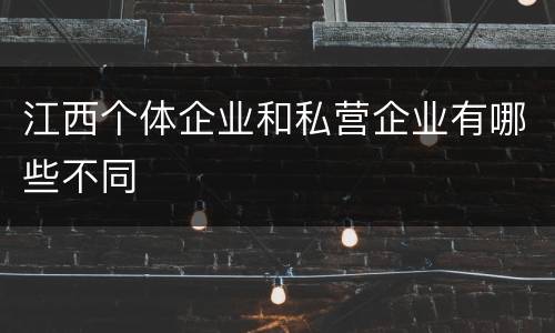 江西个体企业和私营企业有哪些不同