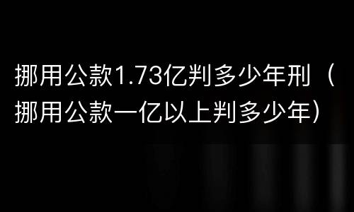 挪用公款1.73亿判多少年刑（挪用公款一亿以上判多少年）