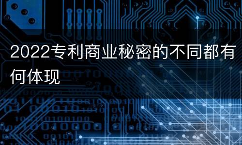 2022专利商业秘密的不同都有何体现