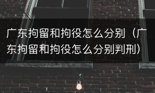 广东拘留和拘役怎么分别（广东拘留和拘役怎么分别判刑）