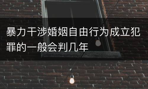 暴力干涉婚姻自由行为成立犯罪的一般会判几年