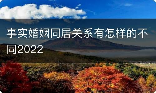 事实婚姻同居关系有怎样的不同2022