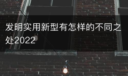 发明实用新型有怎样的不同之处2022