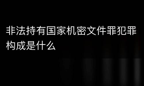 非法持有国家机密文件罪犯罪构成是什么