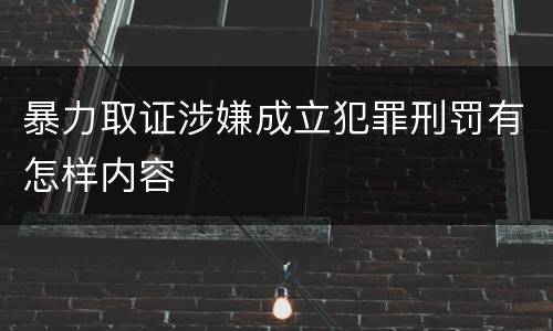 暴力取证涉嫌成立犯罪刑罚有怎样内容