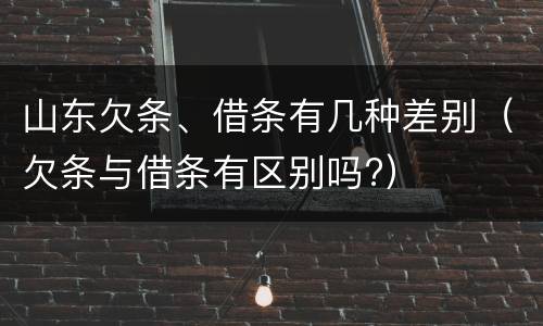 山东欠条、借条有几种差别（欠条与借条有区别吗?）