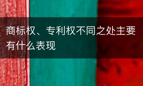 商标权、专利权不同之处主要有什么表现