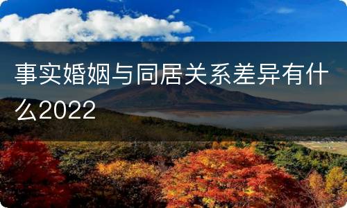 事实婚姻与同居关系差异有什么2022