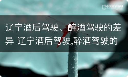 辽宁酒后驾驶、醉酒驾驶的差异 辽宁酒后驾驶,醉酒驾驶的差异是什么