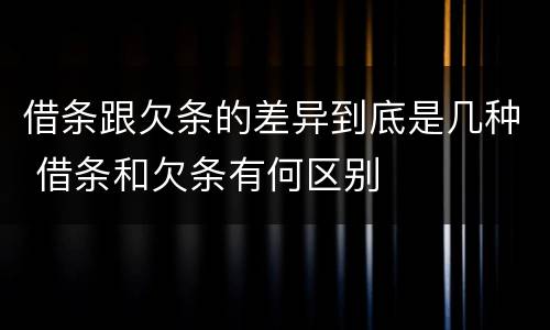 借条跟欠条的差异到底是几种 借条和欠条有何区别