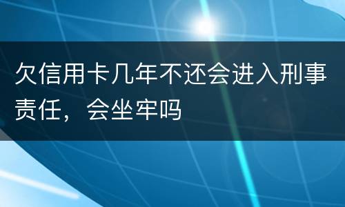 欠信用卡几年不还会进入刑事责任，会坐牢吗