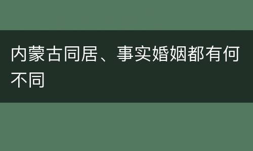 内蒙古同居、事实婚姻都有何不同