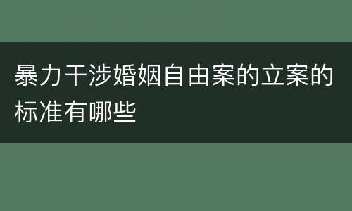 暴力干涉婚姻自由案的立案的标准有哪些