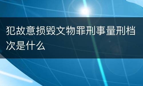 犯故意损毁文物罪刑事量刑档次是什么