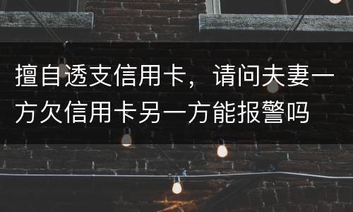 擅自透支信用卡，请问夫妻一方欠信用卡另一方能报警吗