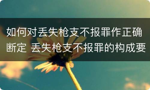 如何对丢失枪支不报罪作正确断定 丢失枪支不报罪的构成要件