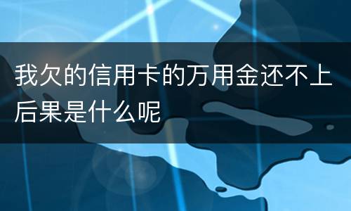 我欠的信用卡的万用金还不上后果是什么呢