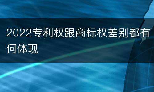 2022专利权跟商标权差别都有何体现