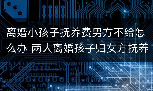 离婚小孩子抚养费男方不给怎么办 两人离婚孩子归女方抚养,男方不给抚养费怎么说