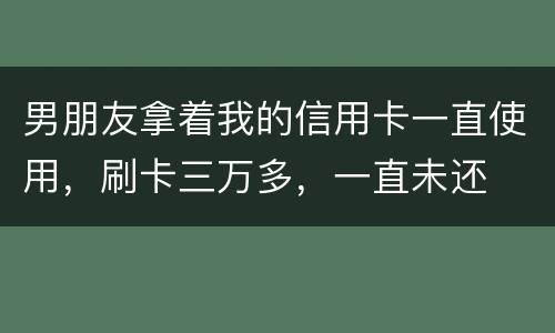 男朋友拿着我的信用卡一直使用，刷卡三万多，一直未还