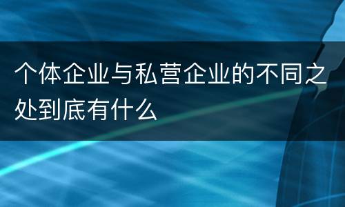 个体企业与私营企业的不同之处到底有什么