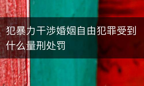 犯暴力干涉婚姻自由犯罪受到什么量刑处罚