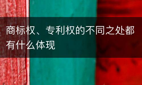 商标权、专利权的不同之处都有什么体现