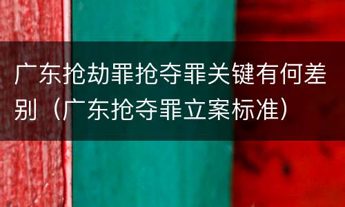 广东抢劫罪抢夺罪关键有何差别（广东抢夺罪立案标准）