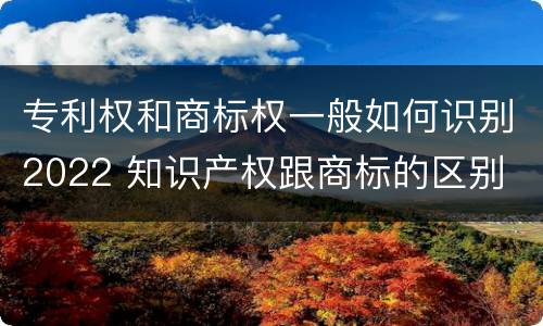 专利权和商标权一般如何识别2022 知识产权跟商标的区别