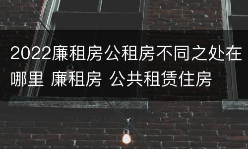 2022廉租房公租房不同之处在哪里 廉租房 公共租赁住房