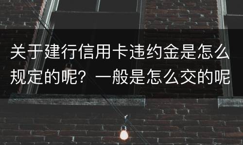 关于建行信用卡违约金是怎么规定的呢？一般是怎么交的呢