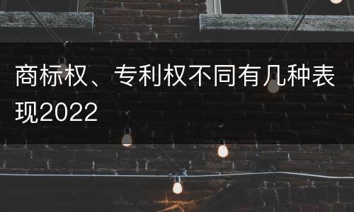 商标权、专利权不同有几种表现2022