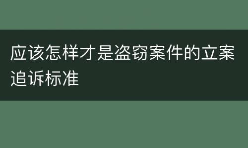 应该怎样才是盗窃案件的立案追诉标准