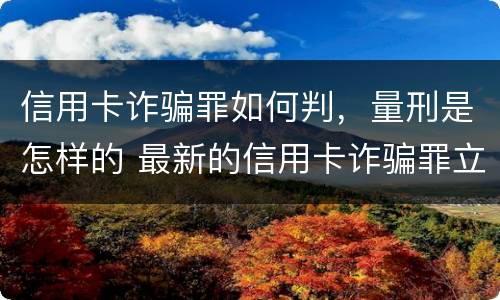 信用卡诈骗罪如何判，量刑是怎样的 最新的信用卡诈骗罪立案量刑标准