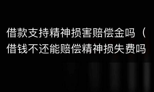 借款支持精神损害赔偿金吗（借钱不还能赔偿精神损失费吗）