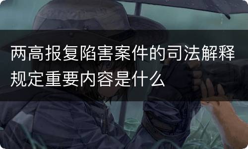 两高报复陷害案件的司法解释规定重要内容是什么