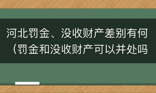 河北罚金、没收财产差别有何（罚金和没收财产可以并处吗）