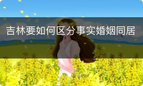 吉林要如何区分事实婚姻同居