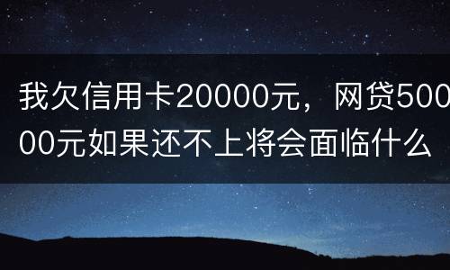 我欠信用卡20000元，网贷50000元如果还不上将会面临什么的刑事处罚