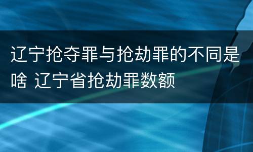 辽宁抢夺罪与抢劫罪的不同是啥 辽宁省抢劫罪数额