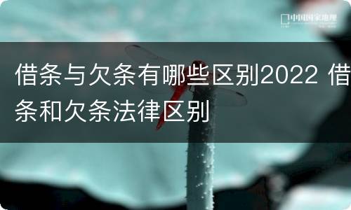 借条与欠条有哪些区别2022 借条和欠条法律区别