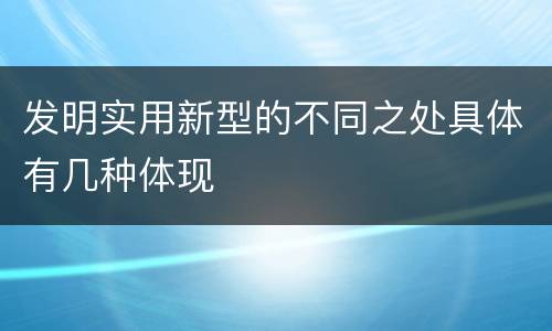 发明实用新型的不同之处具体有几种体现