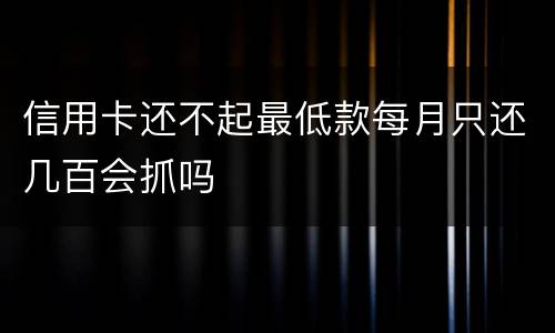 信用卡还不起最低款每月只还几百会抓吗