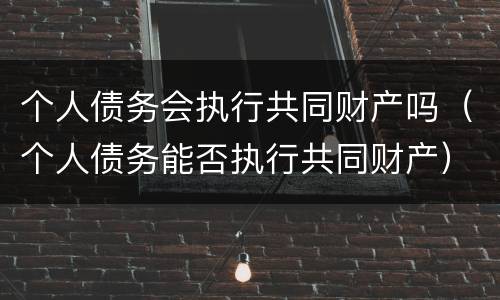 个人债务会执行共同财产吗（个人债务能否执行共同财产）