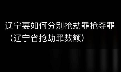 辽宁要如何分别抢劫罪抢夺罪（辽宁省抢劫罪数额）